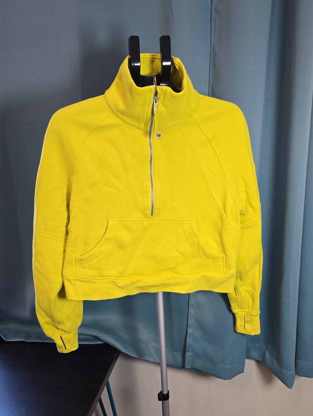 lululemon athletica Bright Yellow Half-Zip Cropped Pullover Xs/s